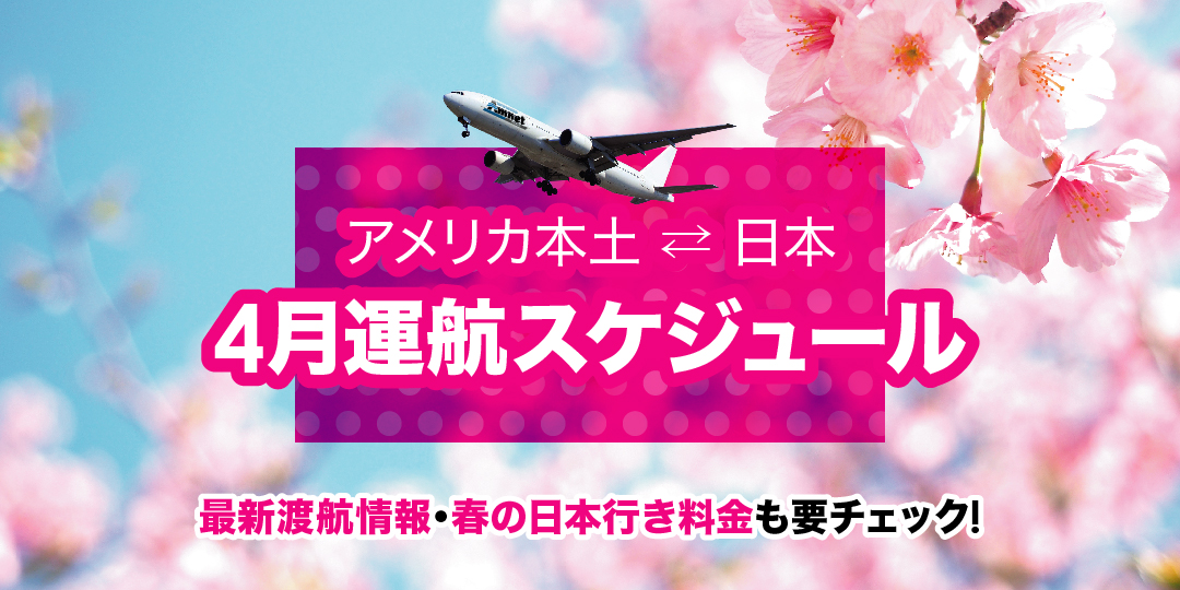 4月 運航スケジュール 最新渡航情報 春の日本行き料金も要チェック Amnet